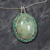 Statement Pendant, Prehnite Pendant, Large Prehnite, Natural Prehnite, Emerald Pendant, Natural Emerald, Birthstone Pendant, Unique Necklace