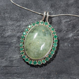 Statement Pendant, Prehnite Pendant, Large Prehnite, Natural Prehnite, Emerald Pendant, Natural Emerald, Birthstone Pendant, Unique Necklace