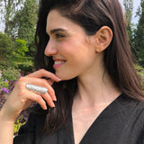 Long Silver Ring, Shield Ring, Armor Ring, Solid Silver Ring, Statement Ring, Vintage Ring, Boho Ring, Ornament Ring, Sterling Silver Ring