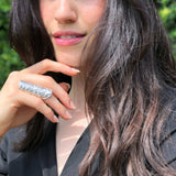 Long Silver Ring, Shield Ring, Armor Ring, Solid Silver Ring, Statement Ring, Vintage Ring, Boho Ring, Ornament Ring, Sterling Silver Ring