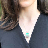 Chrysoprase Pendant, Natural Chrysoprase, May Birthstone, Green Oval Pendant, Unique Stone Pendant, Raw Metrix Chrysoprase, Silver Pendant