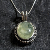 Prehnite Necklace - Natural Prehnite Necklace - Green Vintage Pendant