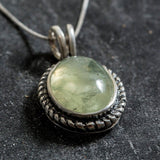 Prehnite Necklace - Natural Prehnite Necklace - Green Vintage Pendant