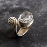 Rutilated Quartz Ring, Natural Quartz, Artistic Quartz Ring, Unique Quartz Ring, Vintage Ring, Statement Ring, Silver Art Ring, Quartz Ring