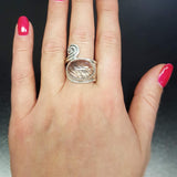 Rutilated Quartz Ring, Natural Quartz, Artistic Quartz Ring, Unique Quartz Ring, Vintage Ring, Statement Ring, Silver Art Ring, Quartz Ring