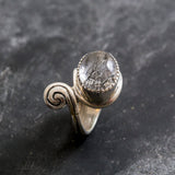 Rutilated Quartz Ring, Natural Quartz, Artistic Quartz Ring, Unique Quartz Ring, Vintage Ring, Statement Ring, Silver Art Ring, Quartz Ring