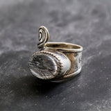 Rutilated Quartz Ring, Natural Quartz, Artistic Quartz Ring, Unique Quartz Ring, Vintage Ring, Statement Ring, Silver Art Ring, Quartz Ring