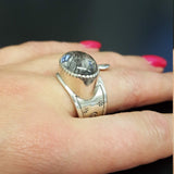 Rutilated Quartz Ring, Natural Quartz, Artistic Quartz Ring, Unique Quartz Ring, Vintage Ring, Statement Ring, Silver Art Ring, Quartz Ring