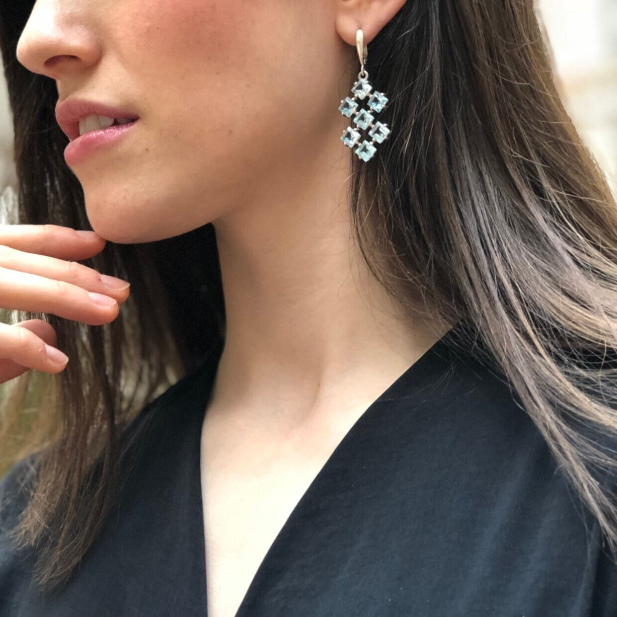 Gorgeous Blue Topaz Statement Earrings in 925 Sterling Silver - Ideal for birthdays and adding sparkle to any outfit.