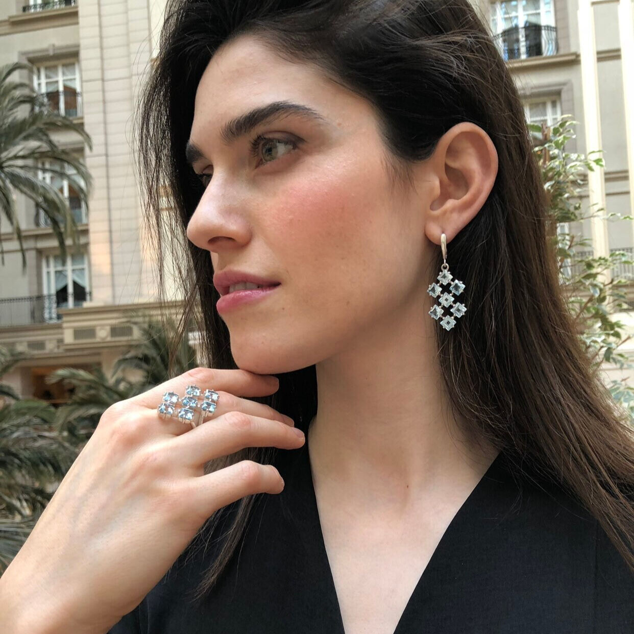 Beautiful Blue Topaz Dangle Earrings in 925 Sterling Silver - A charming accessory for everyday wear and festive occasions.