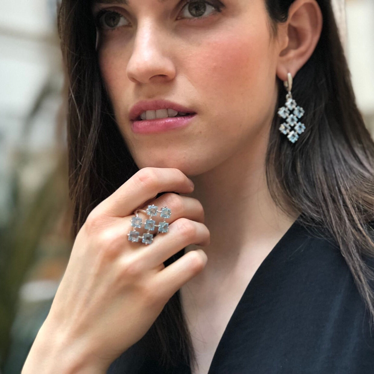 Radiant Blue Topaz Chandelier Earrings in 925 Sterling Silver - A stunning choice for daily wear and memorable gifting occasions.