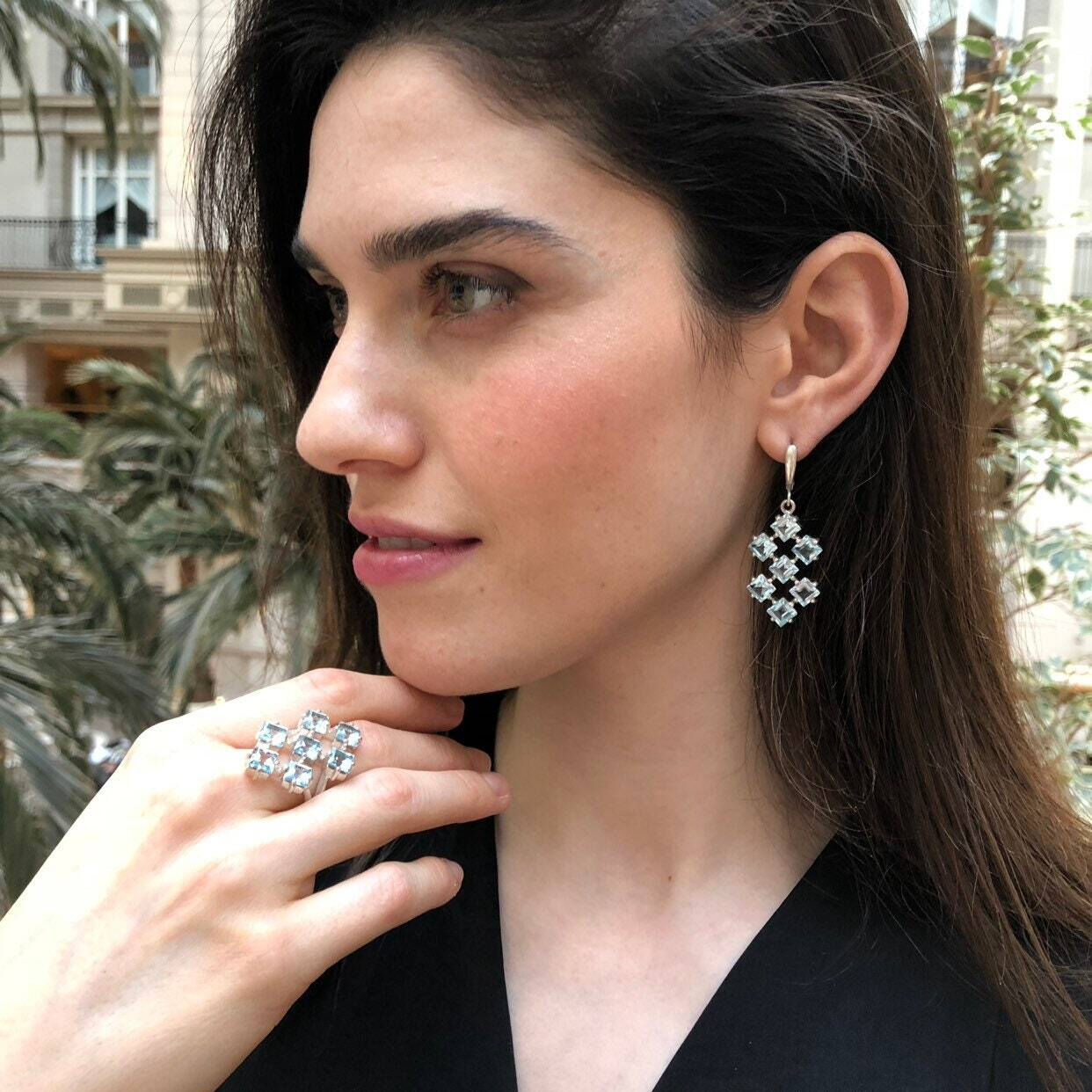 Stunning Blue Topaz Drop Earrings crafted in 925 Sterling Silver - A perfect gift for December birthdays and special occasions.