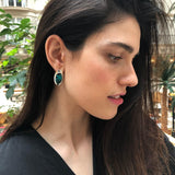 Turquoise Earrings, Natural Turquoise, Large Blue Earrings, December Birthstone, Boho Earrings, Statement Earrings, Solid Silver Earrings