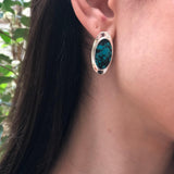 Turquoise Earrings, Natural Turquoise, Large Blue Earrings, December Birthstone, Boho Earrings, Statement Earrings, Solid Silver Earrings