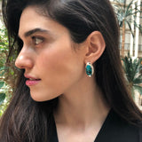 Turquoise Earrings, Natural Turquoise, Large Blue Earrings, December Birthstone, Boho Earrings, Statement Earrings, Solid Silver Earrings