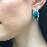 Turquoise Earrings, Natural Turquoise, Large Blue Earrings, December Birthstone, Boho Earrings, Statement Earrings, Solid Silver Earrings