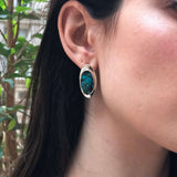 Turquoise Earrings, Natural Turquoise, Large Blue Earrings, December Birthstone, Boho Earrings, Statement Earrings, Solid Silver Earrings