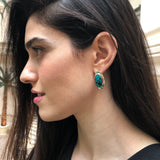 Turquoise Earrings, Natural Turquoise, Large Blue Earrings, December Birthstone, Boho Earrings, Statement Earrings, Solid Silver Earrings