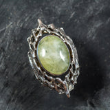 Prehnite Ring, Natural Prehnite, Massive Ring, Statement Ring, May Birthstone, Large Artistic Ring, Heavy Ring, Vintage Prehnite Ring