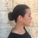 Tourmaline Earrings, Natural Tourmaline Earrings, Silver Flower Earrings, Multistone Earrings, Natural Ruby Gem, Rare by Adina