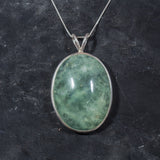 Statement Pendant, Prehnite Pendant, Large Prehnite, Natural Prehnite, Vintage Pendant, Birthstone Pendant, Unique Pendants