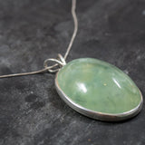 Statement Pendant, Prehnite Pendant, Large Prehnite, Natural Prehnite, Vintage Pendant, Birthstone Pendant, Unique Pendants