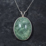 Statement Pendant, Prehnite Pendant, Large Prehnite, Natural Prehnite, Vintage Pendant, Birthstone Pendant, Unique Pendants