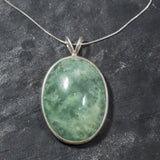 Statement Pendant, Prehnite Pendant, Large Prehnite, Natural Prehnite, Vintage Pendant, Birthstone Pendant, Unique Pendants