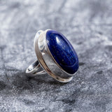 Lapis Lazuli Gemstone Rock Ring, Natural Lapis Lazuli, Lapis Lazuli Ring, Silver Statement Ring, Lapis Lazuli Ring on 925 Sterling Silver
