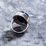 Lapis Lazuli Gemstone Rock Ring, Natural Lapis Lazuli, Lapis Lazuli Ring, Silver Statement Ring, Lapis Lazuli Ring on 925 Sterling Silver