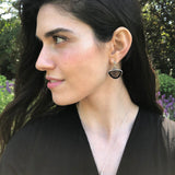 Obsidian Earrings, Natural Obsidian, Dark Vintage Earrings, Statement Earrings, Artistic Earrings, Antique Earrings, Solid Silver Earrings