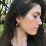Obsidian Earrings, Natural Obsidian, Dark Vintage Earrings, Statement Earrings, Artistic Earrings, Antique Earrings, Solid Silver Earrings