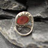 Rhodochrosite Ring, Large Pink Ring, Pink Oval Ring, Statement Ring, Artisan Ring, Bohemian Ring, Solid Silver Ring, Natural Rhodochrosite