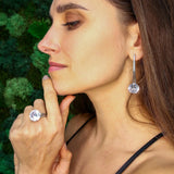 Long Diamond Earrings, Silver Statement Earrings, Long Heavy Earrings, Created CZ Diamond, Rope Earrings, Uniqiue Earrings, Rare by Adina