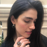 Smoky Topaz Ring, Natural Smoky Topaz, December Birthstone, Silver Round Ring, Brown Diamond Ring, Round Vintage Ring, Solid Silver Ring
