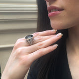 Smoky Topaz Ring, Natural Smoky Topaz, December Birthstone, Silver Round Ring, Brown Diamond Ring, Round Vintage Ring, Solid Silver Ring