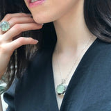 Prehnite Ring, Natural Prehnite, May Birthstone, Round Ring, Light Green Ring, Round Stone Ring, Statement Ring, May Ring, Solid Silver Ring