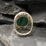 Big Malachite Ring, Natural Malachite, Statement Ring, Large Oval Ring, Green Bohemian Ring, Massive Ring, Heavy Ring, Solid Silver Ring