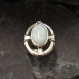 Large Larimar Ring, Natural Larimar, Antique Ring, Heavy Ring, Statement Ring, Viking Ring, Blue Ring, Large Oval Ring, Solid Silver Ring