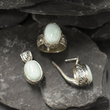 Blue Antique Earrings, Natural Larimar, Statement Earrings, Large Earrings, Heavy Studs, Vintage Earrings, Large Oval Studs, Silver Earrings