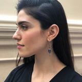 Silver Tribal Earrings, Kyanite Earrings, Silver Long Earrings, Blue Statement Earrings, Blue Tribal Earrings, Blue Eye Earrings, Kyanite