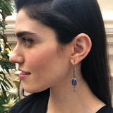 Silver Tribal Earrings, Kyanite Earrings, Silver Long Earrings, Blue Statement Earrings, Blue Tribal Earrings, Blue Eye Earrings, Kyanite