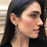 Silver Tribal Earrings, Kyanite Earrings, Silver Long Earrings, Blue Statement Earrings, Blue Tribal Earrings, Blue Eye Earrings, Kyanite