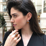 Amber Ring, Natural Amber, Genuine Amber, Taurus Birthstone, Round Vintage Ring, Brown Amber Ring, Big Amber Ring, Solid Silver Ring, Amber