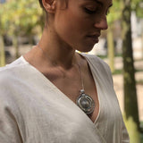 Round Silver Pendant, Statement Pendant, Mandala Pendant, Artistic Silver Pendant, Ornament Pendant, Artisan Pendant, Solid Silver Pendant