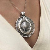 Round Silver Pendant, Statement Pendant, Mandala Pendant, Artistic Silver Pendant, Ornament Pendant, Artisan Pendant, Solid Silver Pendant
