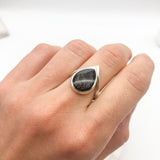 Rutilated Quartz Ring, Pear Ring, Anniversary Ring, Quartz Ring, Taurus Birthstone, April Birthstone, Real Quartz Ring, Natural Quartz Ring