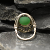 Chrysoprase Ring, Natural Chrysoprase Ring, May Birthstone Ring, Bohemian Ring, Green Vintage Ring, Artistic Silver Ring,  Rare by Adina