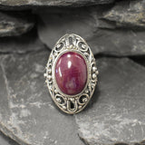 Ruby Ring, Natural Ruby Ring, July Birthstone Ring, Victorian Ring, Large Ruby Ring, Heavy Ring, Statement Ring, Solid Silver Ring, Ruby