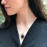 Sandstone Pendant, Natural Sandstone, Sagittarius Pendant, Oval Blue Pendant, Statement Pendant, Large Stone Pendant, Solid Silver Pendant